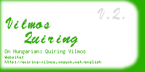 vilmos quiring business card